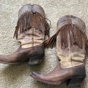 Tony Lama - fringe cowboy boots - like new